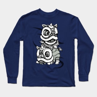 Chinese Lion Dance Pair Long Sleeve T-Shirt